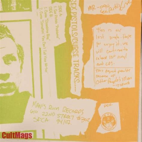 Sex Pistols Problems Curse Tracks 7 Vinyl Limited Edition 1000s