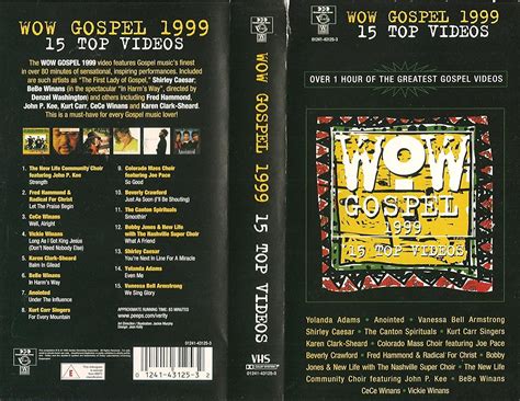 Wow Gospel 1999 15 Top Videos Uk Dvd And Blu Ray
