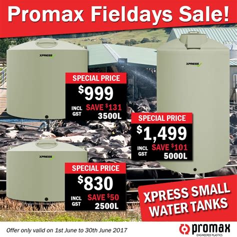 Large Discounts When You Buy Small Xpress Water Tanks Get 101