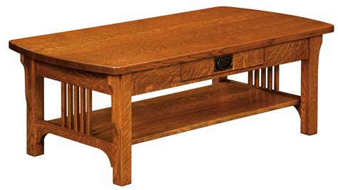 Craftsman Mission Coffee Table Amish Solid Wood Coffee Tables