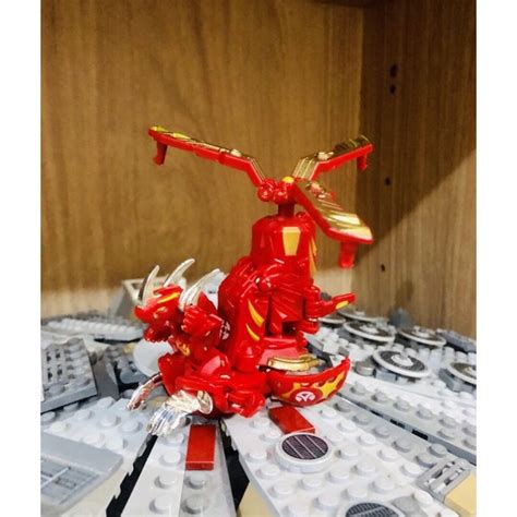 Bakugan Red Pyrus Lumino Dragonoid And Terrix Gear Exclusive Etsy