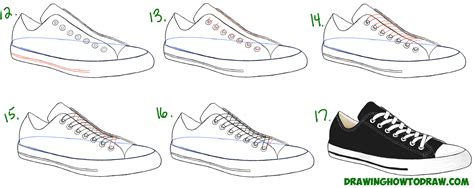 How To Draw Sneakers Shoes With Easy Step By Step Drawing Tutorial