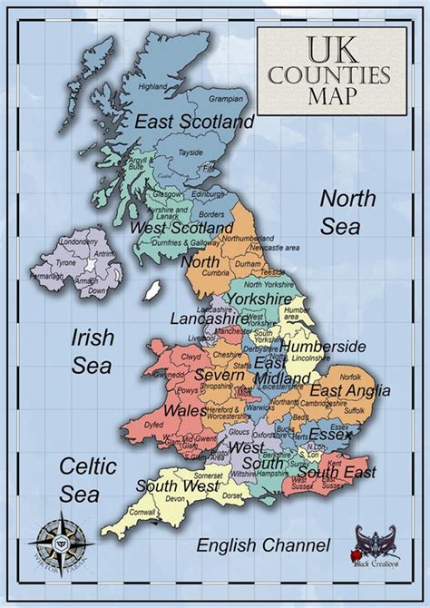 Uk Counties Map 3 United Kingdom