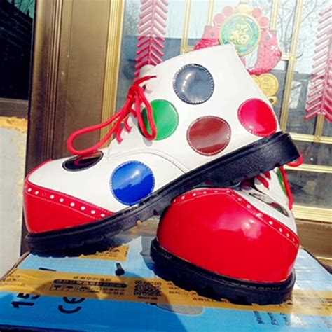 New Style Dotted Big Size Clown Shoes Funny Shoes For Adults Cute