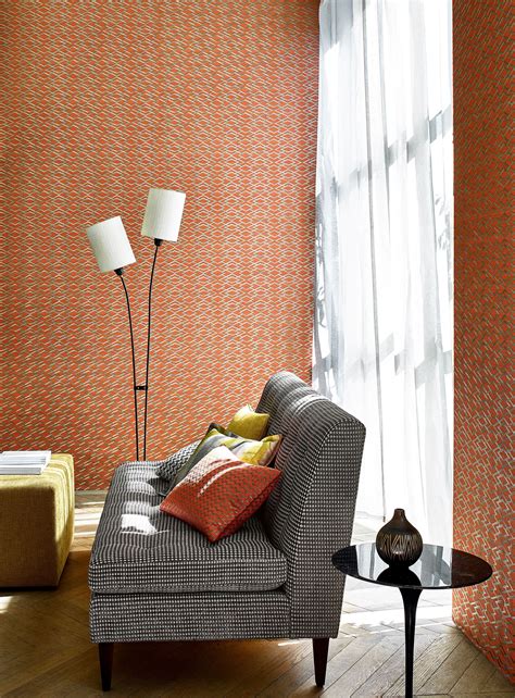Atmosphere Vi Collection Fabrics And Geometric Silk Wallpaper By Jane