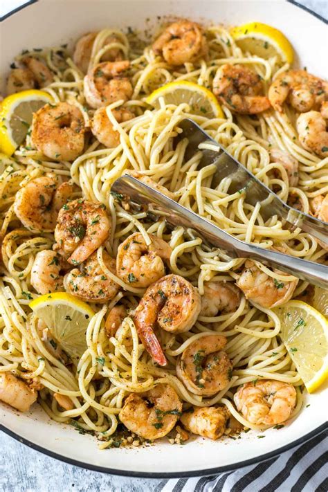 Buttery, garlicky, irresistible shrimp scampi—but make it pasta. Old Bay Shrimp Scampi Pasta | Recipe | Dairy free pasta recipes