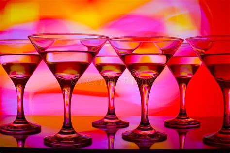 Glasses With Cocktail In A Nightclub Stock Image Image Of Classic Cosmopolitan 103743969