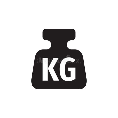 One Kilogram Weight Black Icon Design 1 Kg Sign Stock Vector