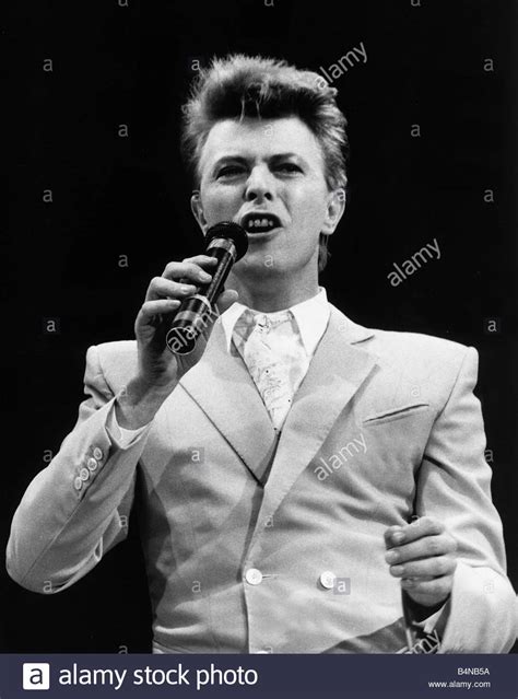 David Bowie Pop Singer On Stage At Live Aid Concert 1985 Wembley