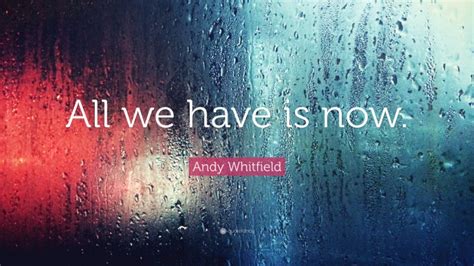 Andy Whitfield Quote “all We Have Is Now”