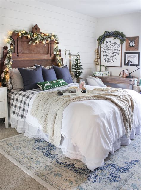 Rustic Christmas Master Bedroom Shades Of Blue Interiors