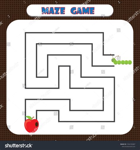 Maze Game Kindergarten Children Education Developing Stock Vector