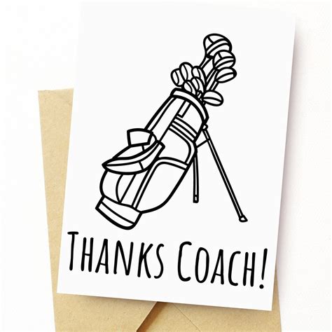 Thank You Card Golf Coach Thank You For Golf Pro Printable Card For Him