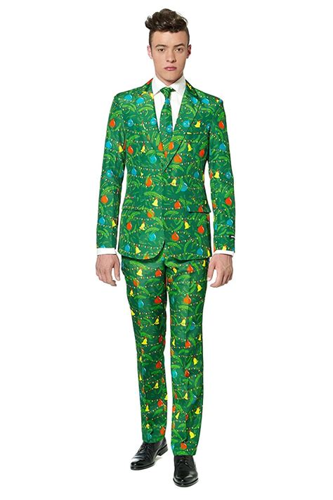 Suitmeister Mens Christmas Green Tree Christmas Suit