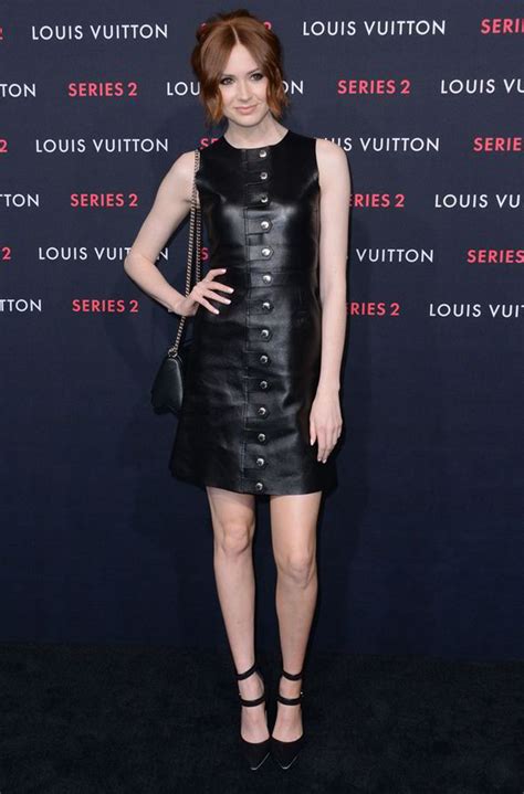 Doctor Who Star Karen Gillan Flaunts Her Legs In Sexy Leather Dress At Louis Vuitton Event