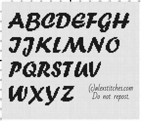 Cross Stitch Alphabet Forte Font Uppercase Letters Free Download