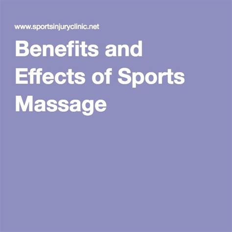 benefits and effects of massage sports massage massage benefits massage