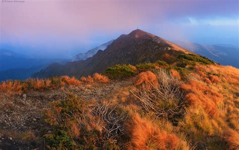 Autumn In Hutsul Alps Beautiful Mountains In The Carpathians