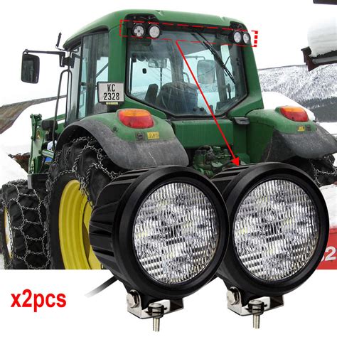 Pair Led Agriculture Tractor Lights Oval 39w Flood Beam For John Deere