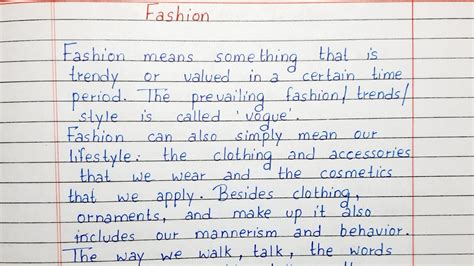 write a short essay on fashion essay writing english youtube