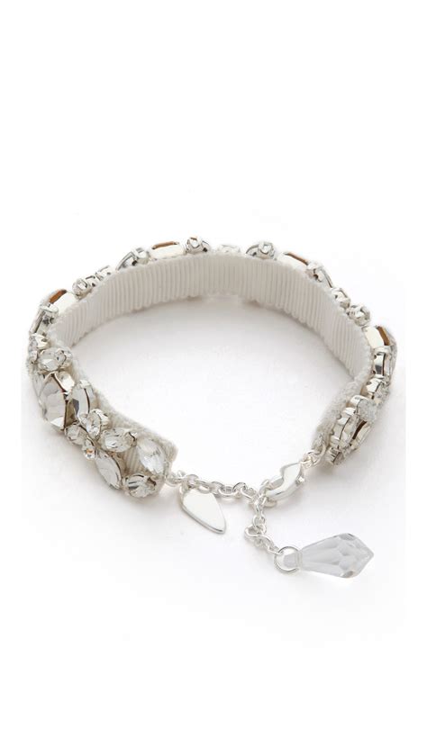 Lyst Jenny Packham Jewel Bracelet Silver In Metallic