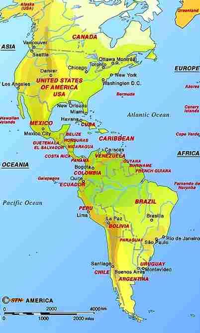 Mapa Del Continente Americano Con Nombres De Los Paises Imagui