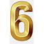 Gold Number Six Png Clipart Image  6 Transparent