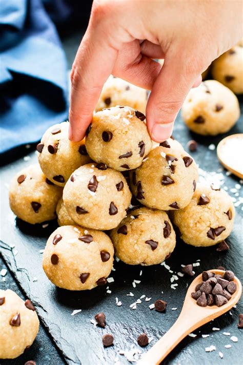 Healthy Chocolate Chip Cookie Dough Bites Vegan Paleo Gluten Free