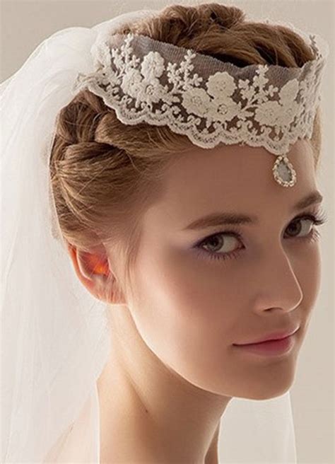 Ivory Wedding Veil Tulle 1 Tier Cut Edge Bridal Veil With Jeweled Lace