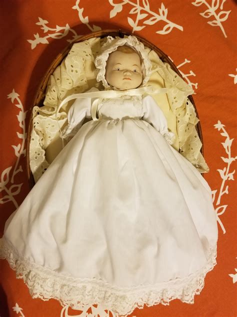 Vintage Handmade Porcelain Doll In Christening Dress Etsy