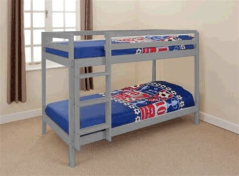 2ft6 Shorty Grey Pine Bunk Bed Furnishings Direct