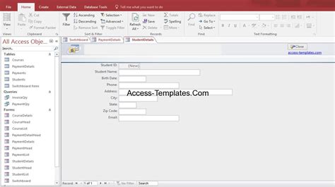 No need to install microsoft access to open & read mdb or accdb database files. Student Database Design Example Templates for Microsoft Access 2013 and 2016 | Access Database ...