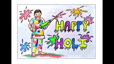 How To Draw Holi Poster Drawing Step By Stepholi Festival Easy Drawing