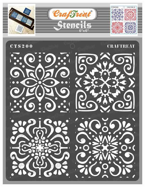 Craftreat Moroccan Tiles Stencil 6 X 6 Cts200