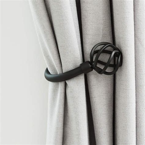 Heyihui Curtain Holdbacks Decorative Curtain Hooks For Drapes Black