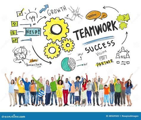 Teamwork Team Together Collaboration People Celebration Concept Stock