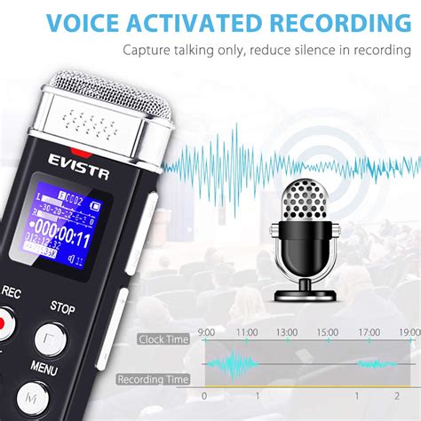 Evistr 16gb Digital Voice Recorder Voice Activated Recorder With