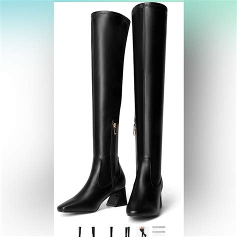 Dream Pairs Shoes Dream Pairs Over The Knee Thigh High Boots Square