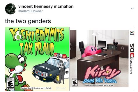 The Two Genders Yoshi Committed Tax Fraud Know Your Meme