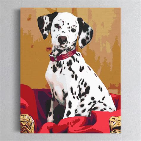 Dalmatian Picture For Home Decor Painting By Numbers Puppy Etsy Uk
