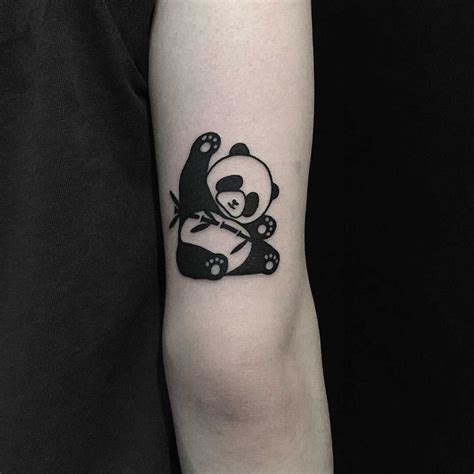 Cute Panda Tattoo By Tattooist Yeontaan Inked Above The Right Elbow