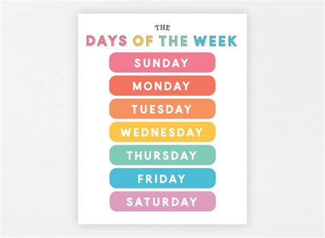 Free Days Of The Week Printables Days Of The Week Activities Days Of