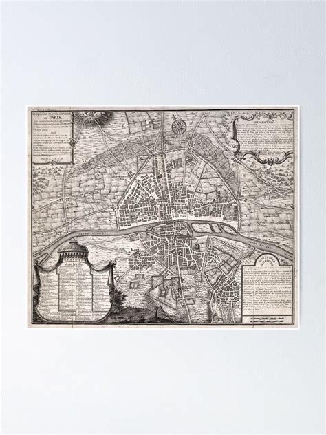 Old Map Of Paris 1705 Poster For Sale By Trotamundos Redbubble