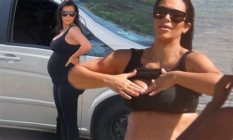 Glowing Kim Kardashian Bares Her Burgeoning Baby Bump Kim Kardashian