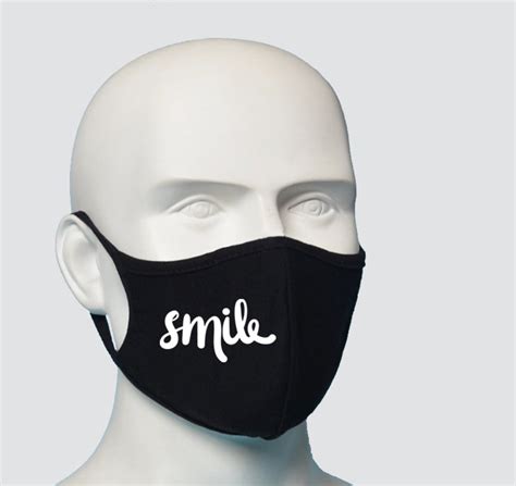 Smile Face Mask Washable Face Mask Face Mask With Pocket Etsy