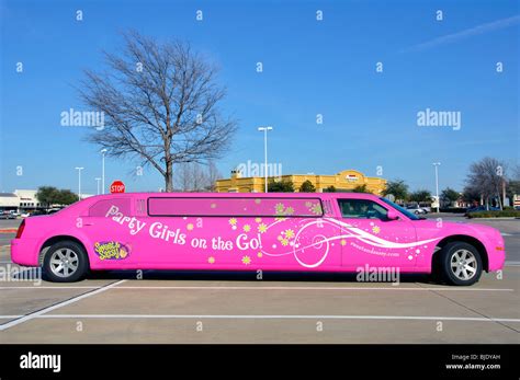 Pink Stretch Limousine Limo Girl Party Girly Hi Res Stock Photography