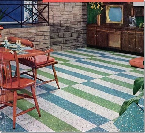 Kentile Flooring Pattern Vinyl Tile 1950s Decor Flooring