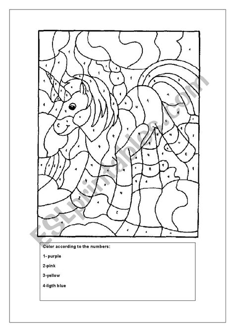 Color According The Number Esl Worksheet By Ligialucchesii