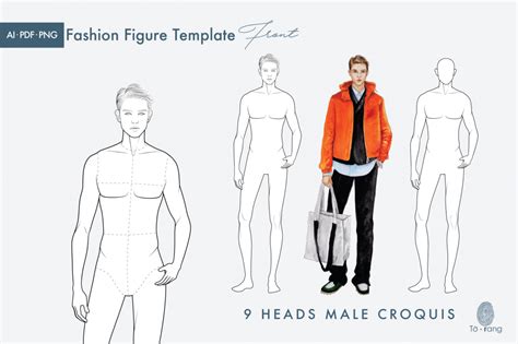 Male Fashion Figure Templates 9 Heads Fashion Croquis Design Cuts