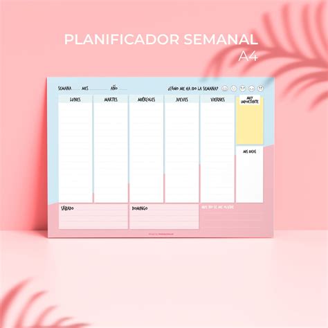 Planificador Semanal Weekly Planner Planificador De Etsy